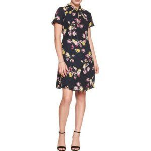Banana Republic Twist Neck Floral Striped Dress size 6